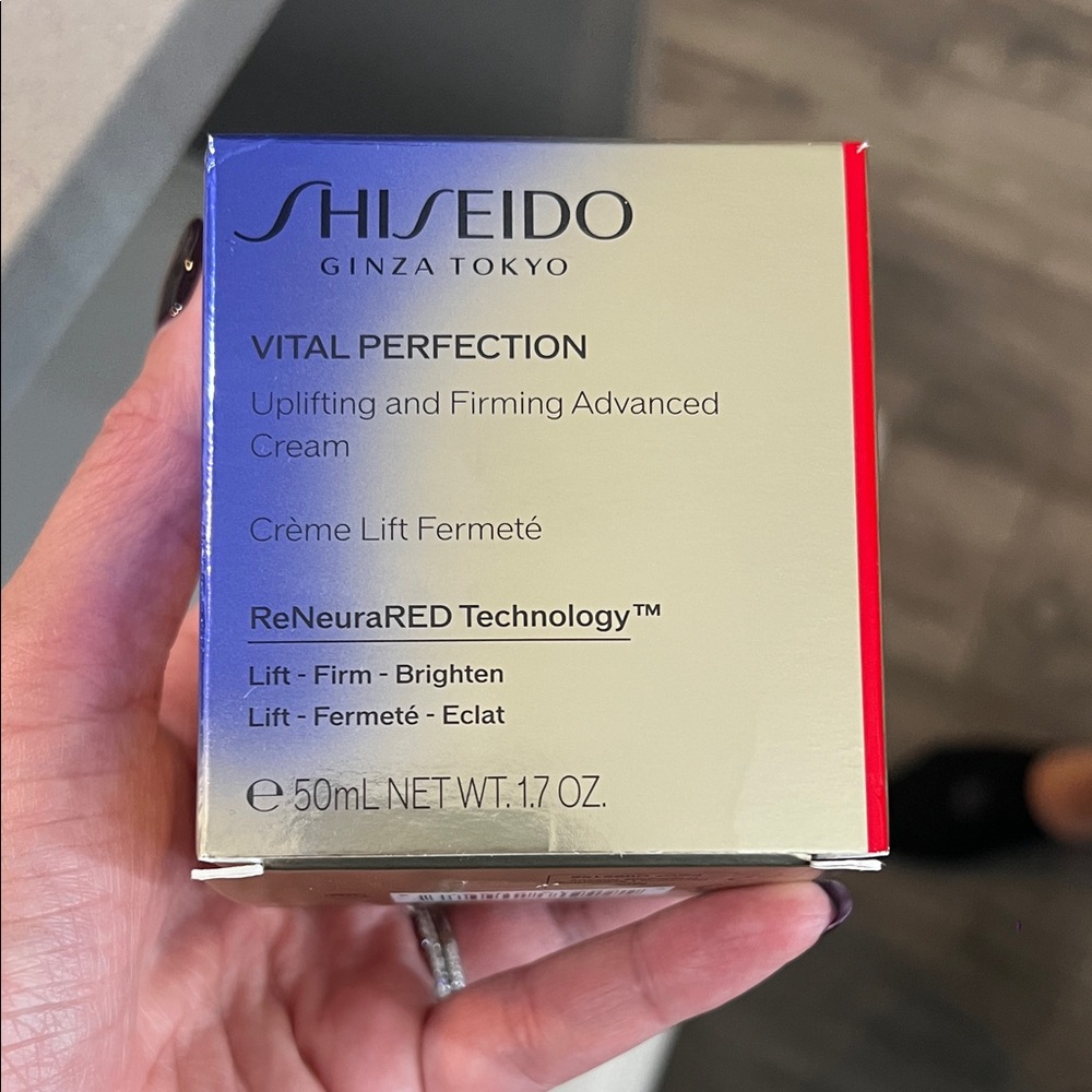 Shiseido Vital Perfection Cream with Red and Gold Packaging